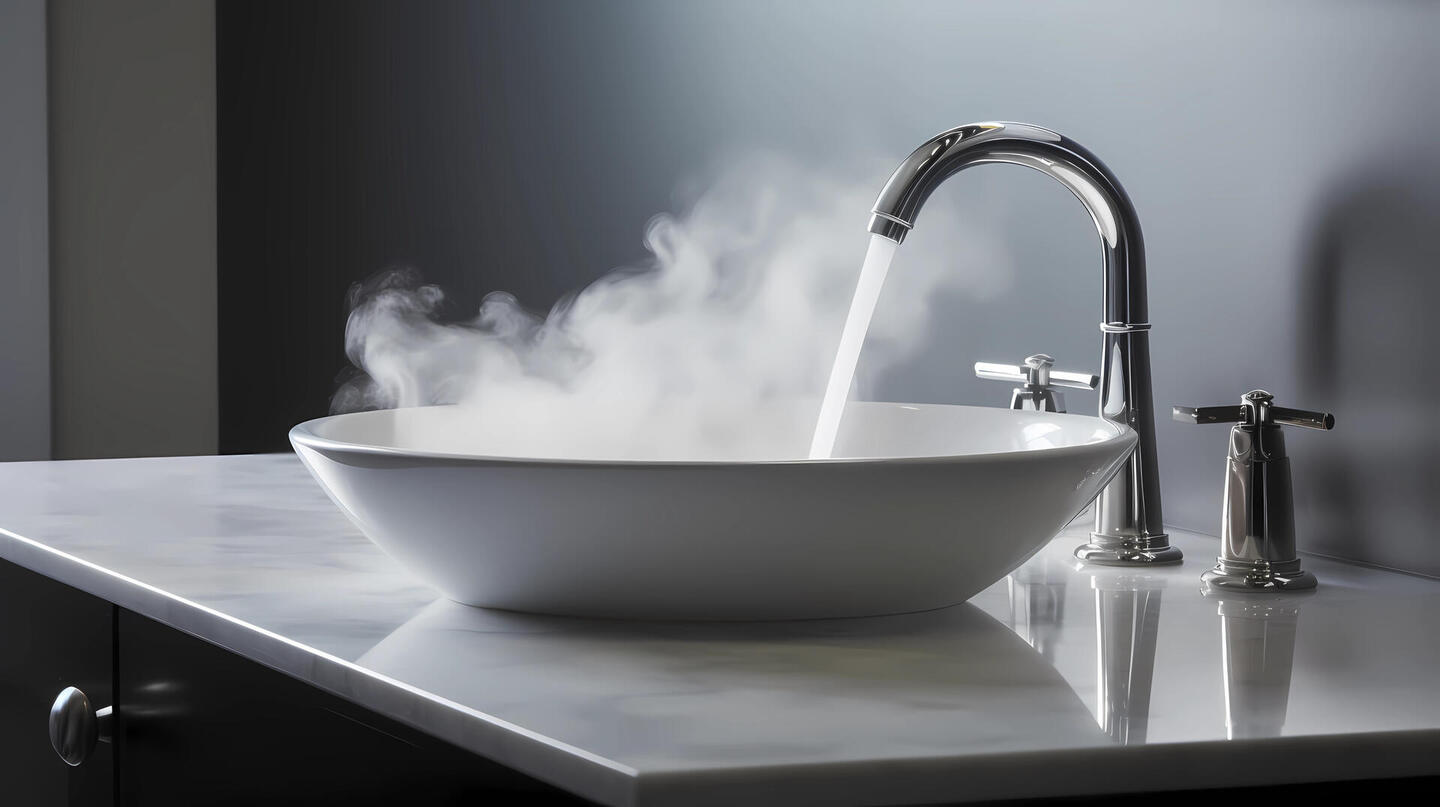 Moderner Trinkwassererwärmer und Warmwasserspeicher in einem professionell installierten Heizungsraum